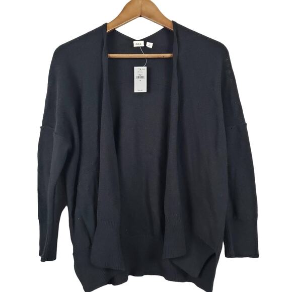NEW! GAP Open Front Cardigan Sweater Knit Black - M - Picture 1 of 4